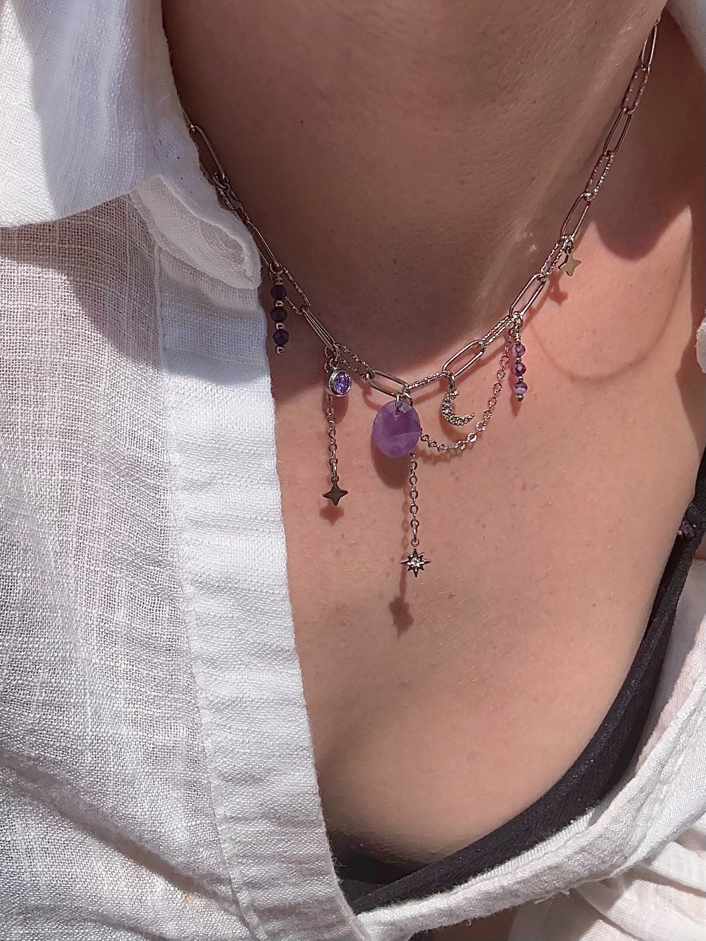 Collier Gaïa - violet