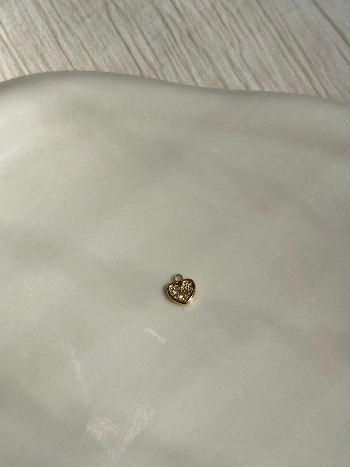 Breloque cœur strass ( pour bracelet )