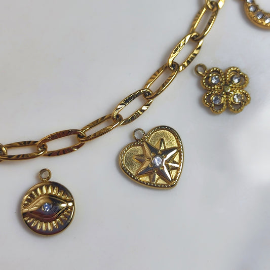 Breloque coeur strass