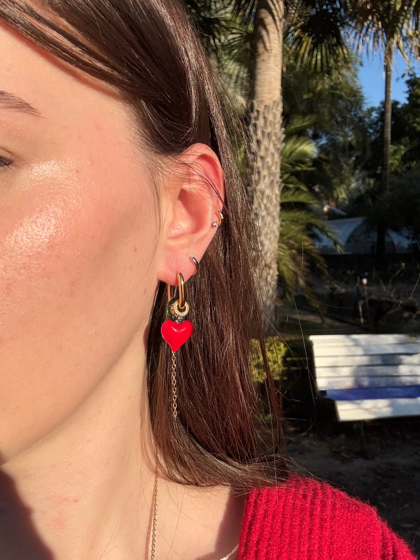 Boucles d’oreilles Simone -rouge