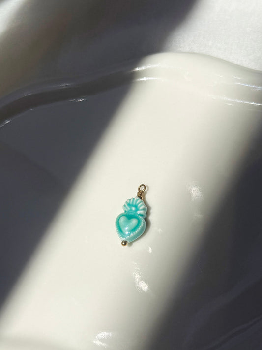 Breloque coquillage bleu