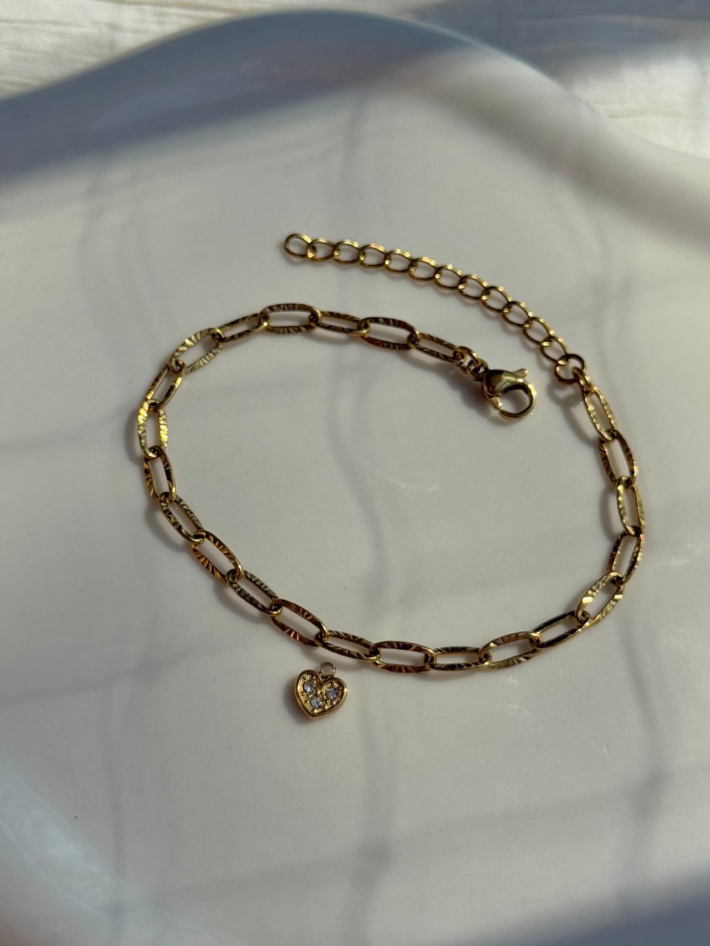 Breloque cœur strass ( pour bracelet )