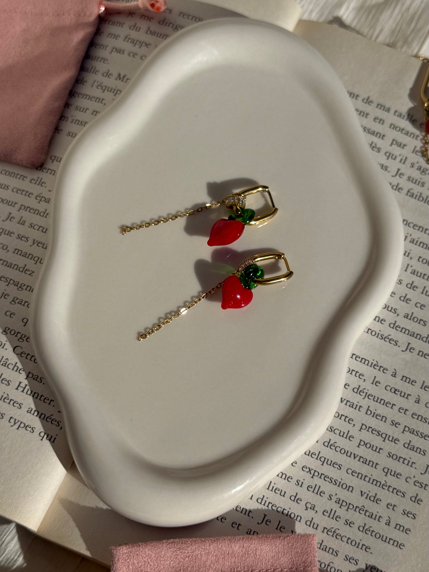 Boucles d’oreilles Simone -rouge