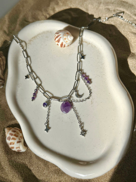 Collier Gaïa - violet