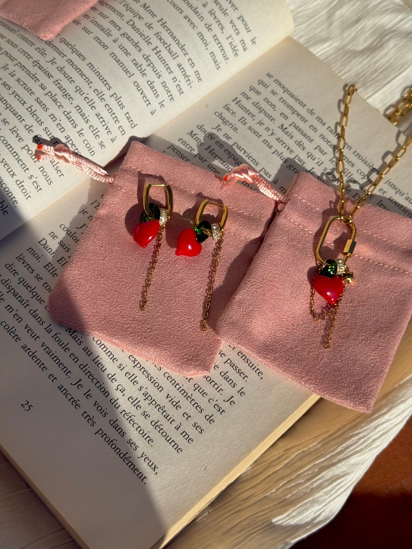 Boucles d’oreilles Simone -rouge