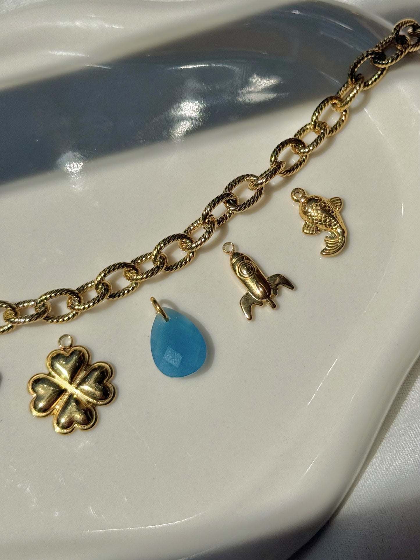 Breloque crystal bleu