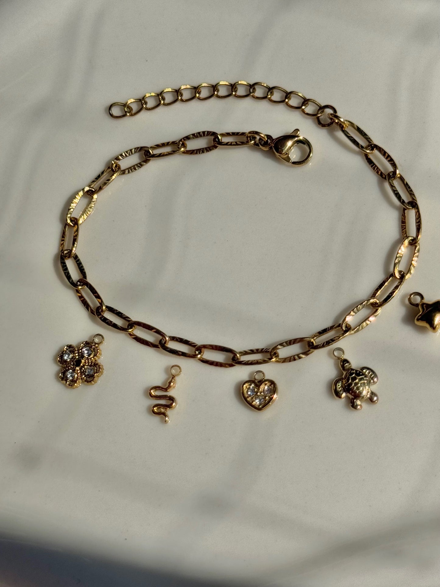 Breloque cœur strass ( pour bracelet )