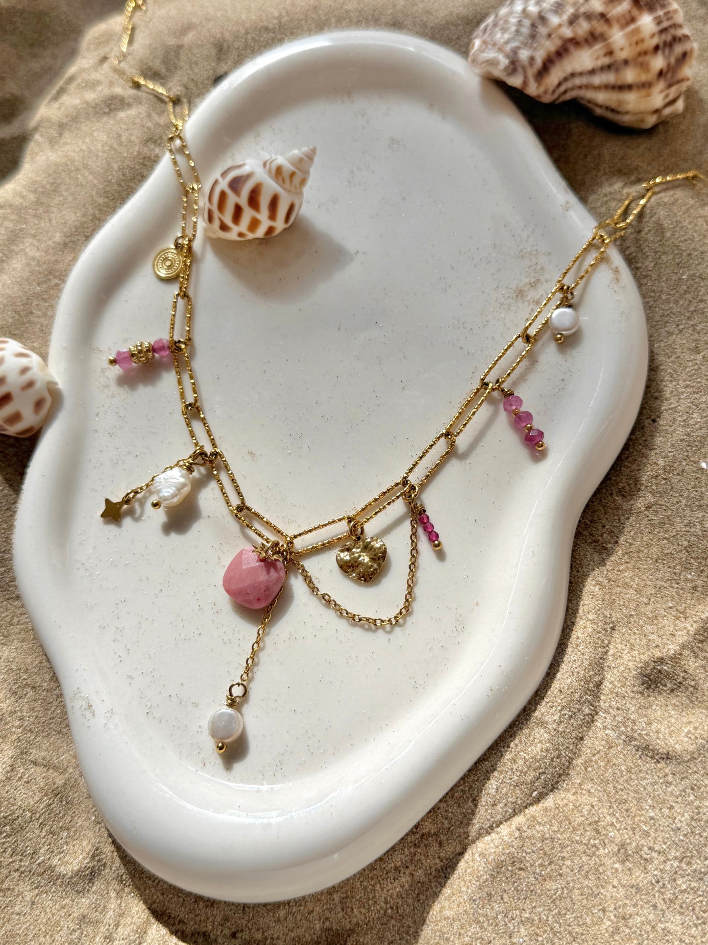 Collier Gaïa - rose